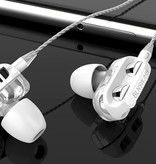 Bluelans Dual Driver Earphones AUX 3.5mm - Earphones Wired Earphones Earphone White