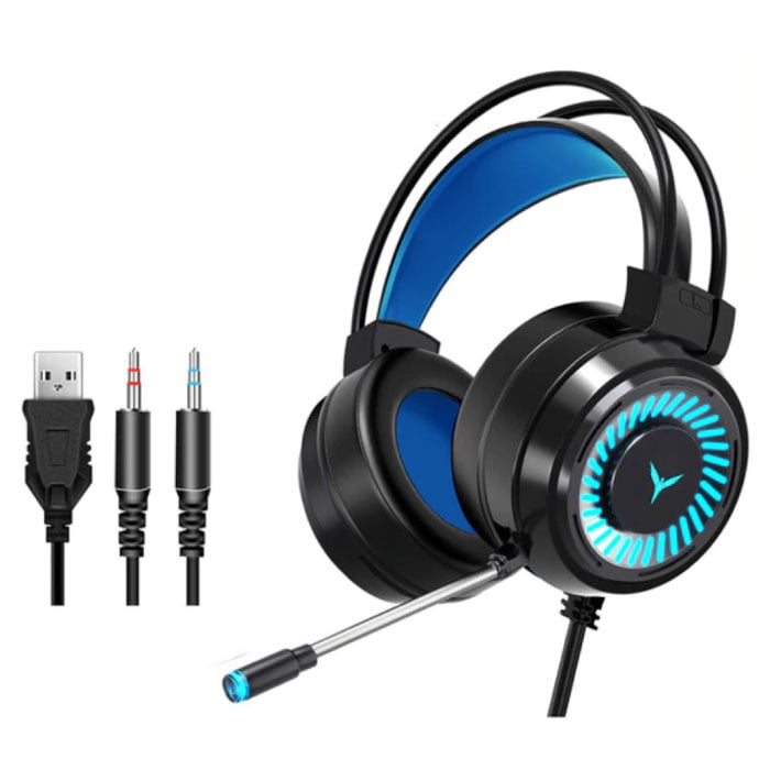 Auriculares para juegos con cable para PC / Xbox / PS4 / PS5 - Auriculares con micrófono y auriculares negros