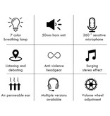 H & A Auriculares para juegos con cable para PC / Xbox / PS4 / PS5 - Auriculares con micrófono Rosa