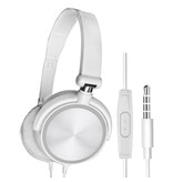 HEONYIRRY Auriculares para juegos de alta fidelidad para PC / Xbox / PS4 / PS5 - Auriculares con cable, color blanco