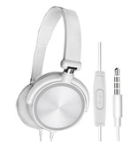 HEONYIRRY Słuchawki do gier HiFi na PC / Xbox / PS4 / PS5 - Słuchawki przewodowe w kolorze białym