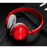 HEONYIRRY HiFi-Gaming-Kopfhörer für PC / Xbox / PS4 / PS5 - Kabelgebundene Headset-Kopfhörer Rot