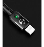 Mcdodo Cable de carga USB Curled Lightning para iPhone - Cable de datos de nailon en espiral Cable de cargador de 1,8 metros Negro