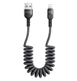 Mcdodo Câble de charge USB Curled Lightning pour iPhone - Câble de données en nylon spiralé Câble de chargeur de 1,8 mètre gris