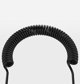 JUSFYU Câble de charge USB Curled Lightning pour iPhone - Câble de données en spirale Câble de chargeur de 1,1 mètre noir