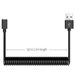 JUSFYU Curled USB-C Charging Cable - Fast Charge 2.4A Spiral Data Cable 1.1 Meter Charger Cable Black