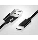 JUSFYU Gekrulde USB-C Oplaadkabel - Fast Charge 2.4A Spiraal Datakabel 1.1 Meter Oplader Kabel Zwart