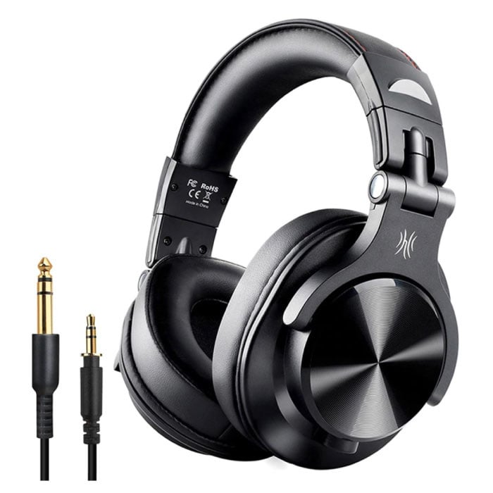 Fusion A70 Studio Bluetooth Headphones with 6.35mm and 3.5mm AUX Connection - Headset with Microphone DJ Headphones