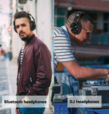 OneOdio Fusion A70 Studio Auriculares Bluetooth con conexión AUX de 6,35 mm y 3,5 mm - Auriculares con micrófono Auriculares para DJ Rojo