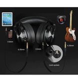 OneOdio Fusion A70 Studio Słuchawki Bluetooth ze złączem AUX 6,35 mm i 3,5 mm - Zestaw słuchawkowy z mikrofonem Słuchawki DJ Srebrne