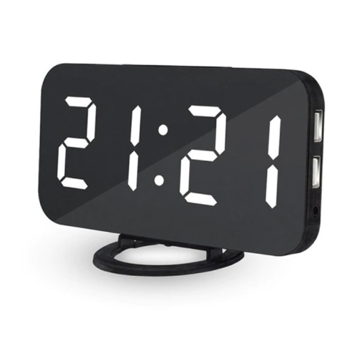 Reloj LED digital multifuncional - Despertador Espejo Alarma Snooze Ajuste de brillo
