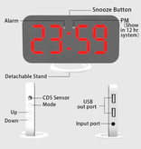 July's Song Multifunctionele Digitale LED Klok - Wekker Spiegel Alarm  Snooze Helderheid Aanpassing