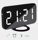 July's Song Multifunctional Digital LED Clock - Alarm Clock Mirror Alarm Snooze Brightness Adjustment Red