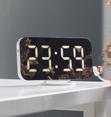July's Song Reloj LED digital multifuncional - Reloj despertador Espejo Alarma Snooze Ajuste de brillo Azul