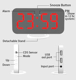 July's Song Multifunctional Digital LED Clock - Alarm Clock Mirror Alarm Snooze Brightness Adjustment Blue