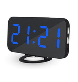 July's Song Multifunctionele Digitale LED Klok - Wekker Spiegel Alarm  Snooze Helderheid Aanpassing Blauw