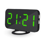 July's Song Multifunctionele Digitale LED Klok - Wekker Spiegel Alarm  Snooze Helderheid Aanpassing Groen