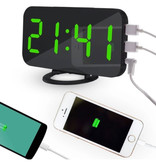 July's Song Multifunctional Digital LED Clock - Alarm Clock Mirror Alarm Snooze Brightness Adjustment Green