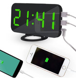 July's Song Multifunctionele Digitale LED Klok - Wekker Spiegel Alarm  Snooze Helderheid Aanpassing Groen