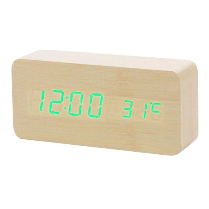 Sveglia USB Con Display A Specchio – Funzioni Multiple: Snooze Regolabile, Temperatura, Luminosità Automatica Notte/giorno, Alimentazione USB O Batterie (Blu)