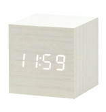 July's Song Wooden Digital LED Clock - Wecker Wecker Snooze Helligkeitseinstellung Weiß