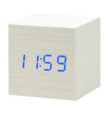 July's Song Wooden Digital LED Clock - Wecker Wecker Snooze Helligkeitseinstellung Weiß