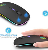 iMice Mouse gaming RGB Bluetooth - Wireless ottico ambidestro ergonomico con regolazione DPI - 1600 DPI - Nero