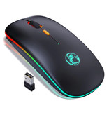 iMice Mouse gaming RGB Bluetooth - Wireless ottico ambidestro ergonomico con regolazione DPI - 1600 DPI - Nero