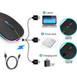 iMice Mouse gaming RGB Bluetooth - Wireless ottico ambidestro ergonomico con regolazione DPI - 1600 DPI - Bianco