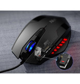 Niye Mouse da gioco ottico cablato - Destro ed ergonomico con regolazione DPI - 2400 DPI - 6 pulsanti - Nero