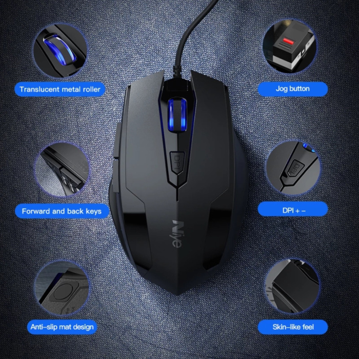 Limei S1 Optical Gaming Mouse Filaire - Ambidextre avec 1200 DPI