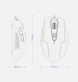 Niye Mouse da gioco ottico cablato - Destro ed ergonomico con regolazione DPI - 2400 DPI - 6 pulsanti - Nero