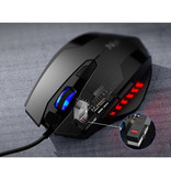 Niye Mouse da gioco ottico cablato - Destro ed ergonomico con regolazione DPI - 2400 DPI - 6 pulsanti - Rosso
