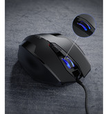 Niye Mouse da gioco ottico cablato - Destro ed ergonomico con regolazione DPI - 2400 DPI - 6 pulsanti - Rosso