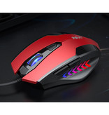 Niye Optische Gaming Muis Bedraad - Rechtshandig en Ergonomisch met DPI Aanpassing - 2400 DPI - 6 Knoppen - Rood