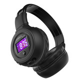 Zealot Słuchawki bezprzewodowe B570 z wyświetlaczem LED i radiem FM - słuchawki bezprzewodowe Bluetooth 5.0 Stereo Studio Black