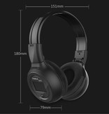 Zealot Słuchawki bezprzewodowe B570 z wyświetlaczem LED i radiem FM - słuchawki bezprzewodowe Bluetooth 5.0 Stereo Studio Black