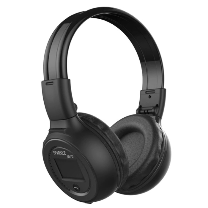 Auriculares inalámbricos B570 con pantalla LED y radio FM - Auriculares inalámbricos Bluetooth 5.0 Stereo Studio Black