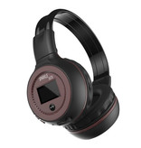 Zealot Auriculares inalámbricos B570 con pantalla LED y radio FM - Auriculares inalámbricos Bluetooth 5.0 Stereo Studio Brown