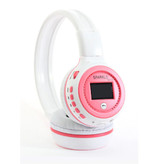 Zealot Auriculares inalámbricos B570 con pantalla LED y radio FM - Auriculares inalámbricos Bluetooth 5.0 Stereo Studio Pink