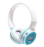 Zealot Słuchawki bezprzewodowe B570 z wyświetlaczem LED i radiem FM - słuchawki bezprzewodowe Bluetooth 5.0 Stereo Studio Blue