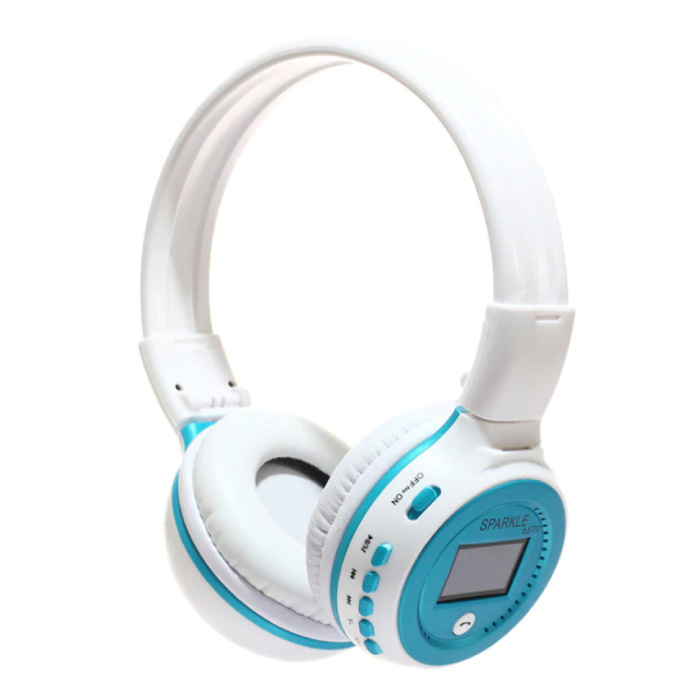 B570 Wireless Headphones with LED Display and FM Radio - Bluetooth 5.0 Wireless Headphones Stereo Studio Blue