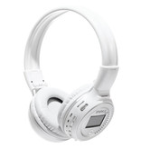 Zealot Auriculares inalámbricos B570 con pantalla LED y radio FM - Auriculares inalámbricos Bluetooth 5.0 Stereo Studio White