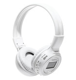 Zealot Słuchawki bezprzewodowe B570 z wyświetlaczem LED i radiem FM - słuchawki bezprzewodowe Bluetooth 5.0 Stereo Studio White