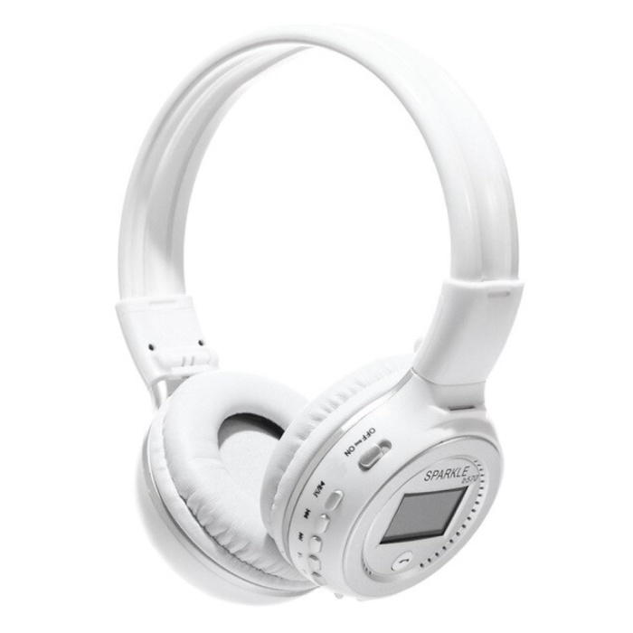 Auriculares inalámbricos B570 con pantalla LED y radio FM - Auriculares inalámbricos Bluetooth 5.0 Stereo Studio White