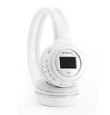 Zealot Auriculares inalámbricos B570 con pantalla LED y radio FM - Auriculares inalámbricos Bluetooth 5.0 Stereo Studio White