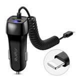 Raxfly Chargeur de voiture / chargeur USB Lightning pour iPhone avec charge rapide 2,4 A - Noir