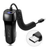 Raxfly Cargador de coche / cargador de coche micro-USB con carga rápida de 2,4 A - Negro
