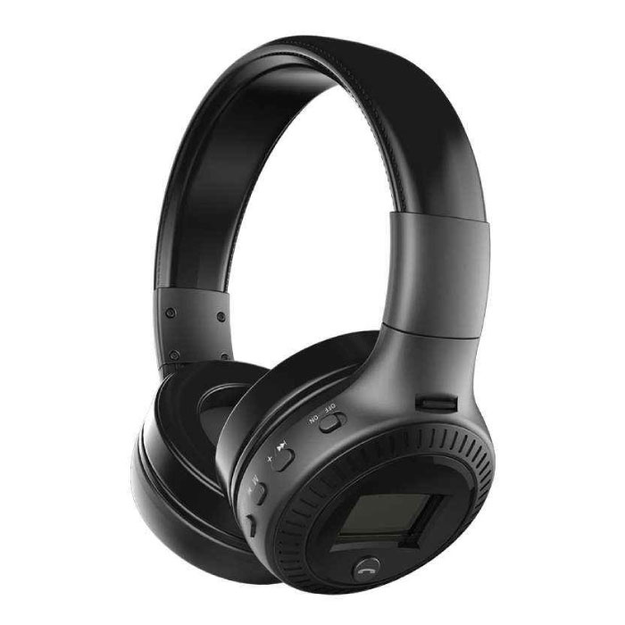 Auriculares Inalámbricos B19 con Pantalla LED y Radio FM - Auriculares Inalámbricos Bluetooth 5.0 Stereo Studio Negro