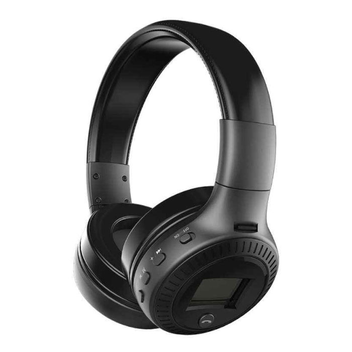 B19 Wireless Headphones with LED Display and FM Radio - Bluetooth 5.0 Wireless Headphones Stereo Studio Black